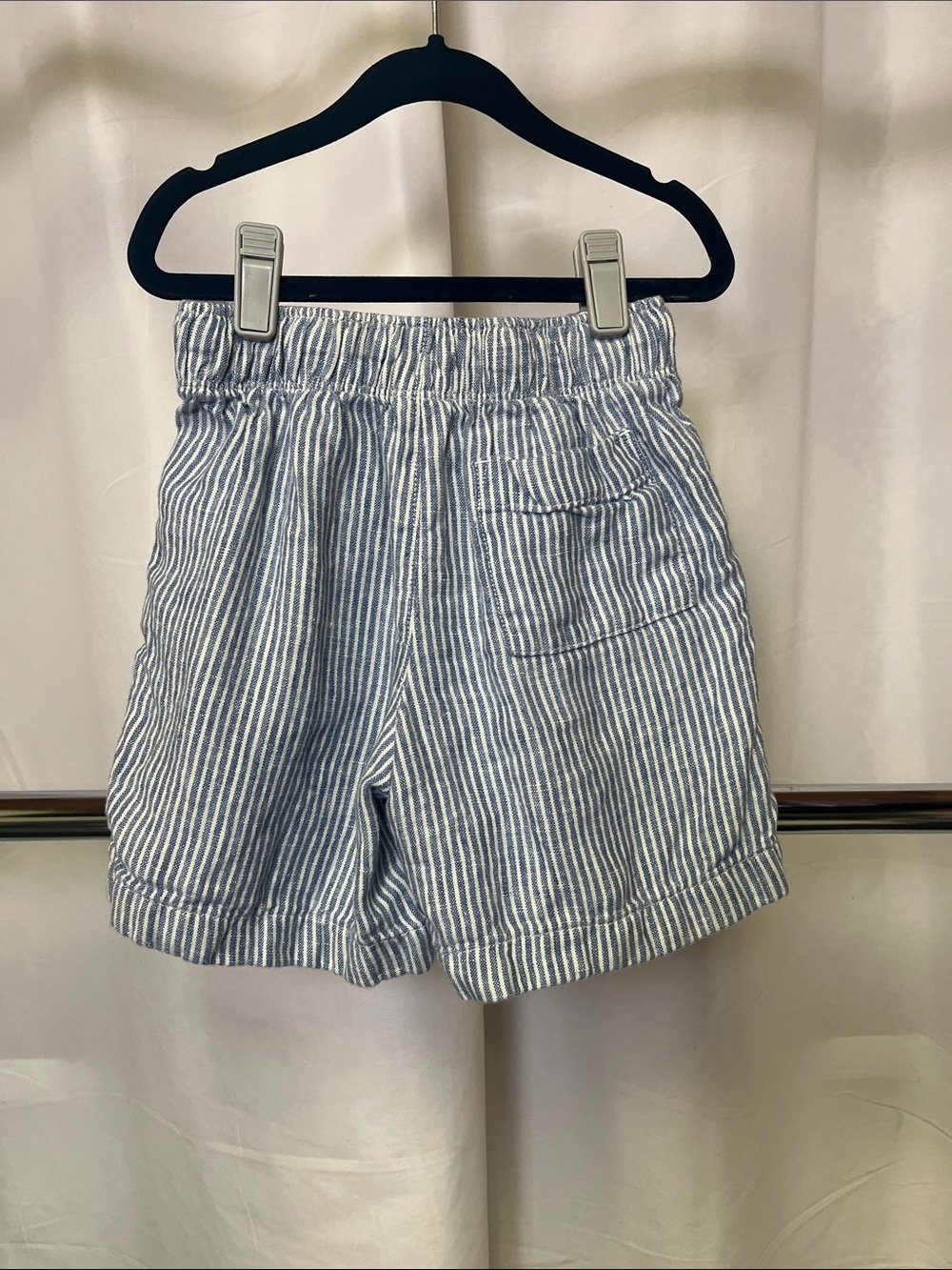 Crewcuts boys Blue & White striped linen Drawstring Shorts size 5 - Picture 2 of 6